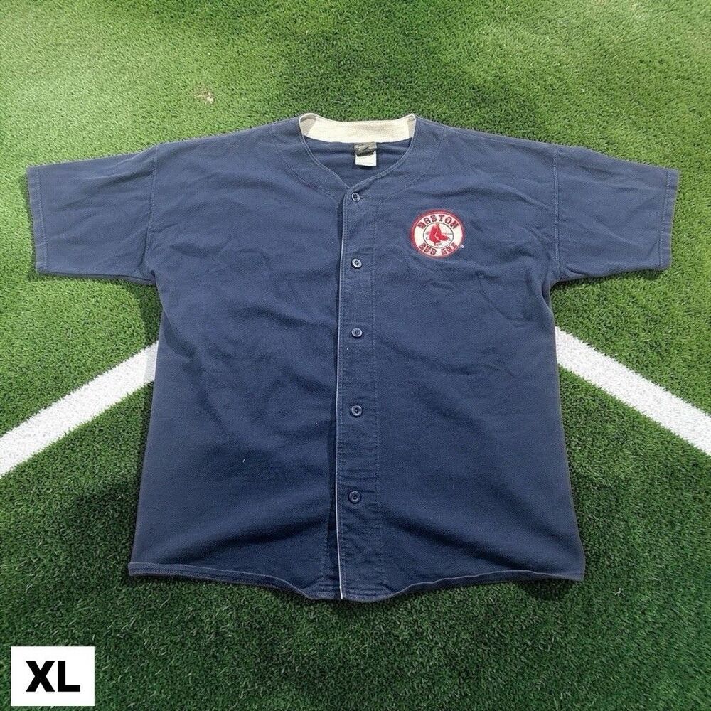 Vintage 90s Jostens MLB Boston Red Sox Button Cotton Baseball Jersey Men's XL